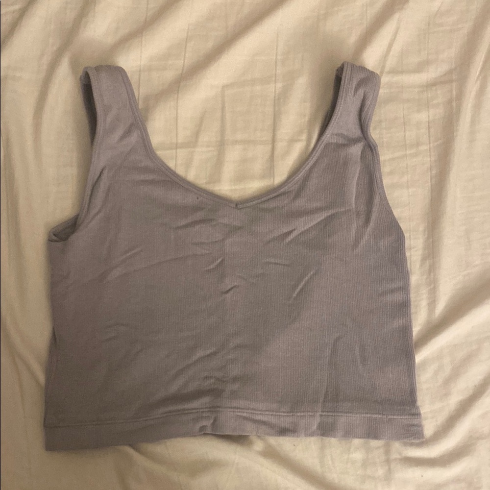 Gray Sleeveless Crop Top